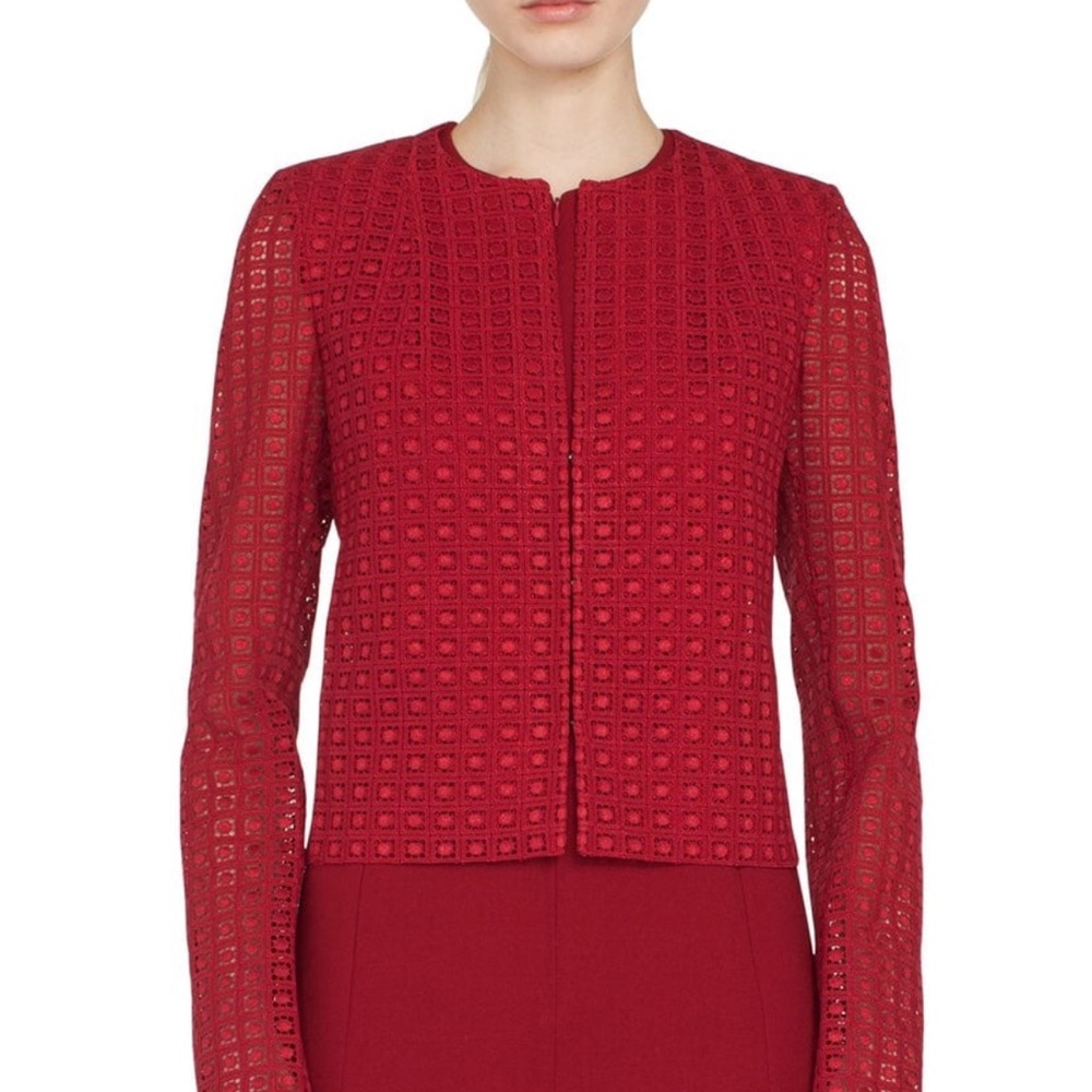 Akris Sydney Round-Neck Zip-Front Embroidered Jacket